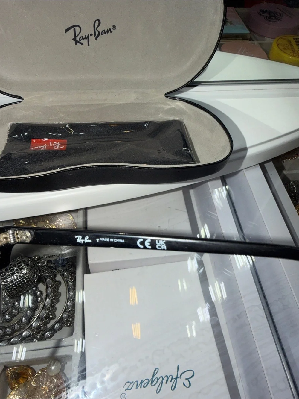 Ray-Ban Black and Silver Semi-Rimmed Eyeglasses